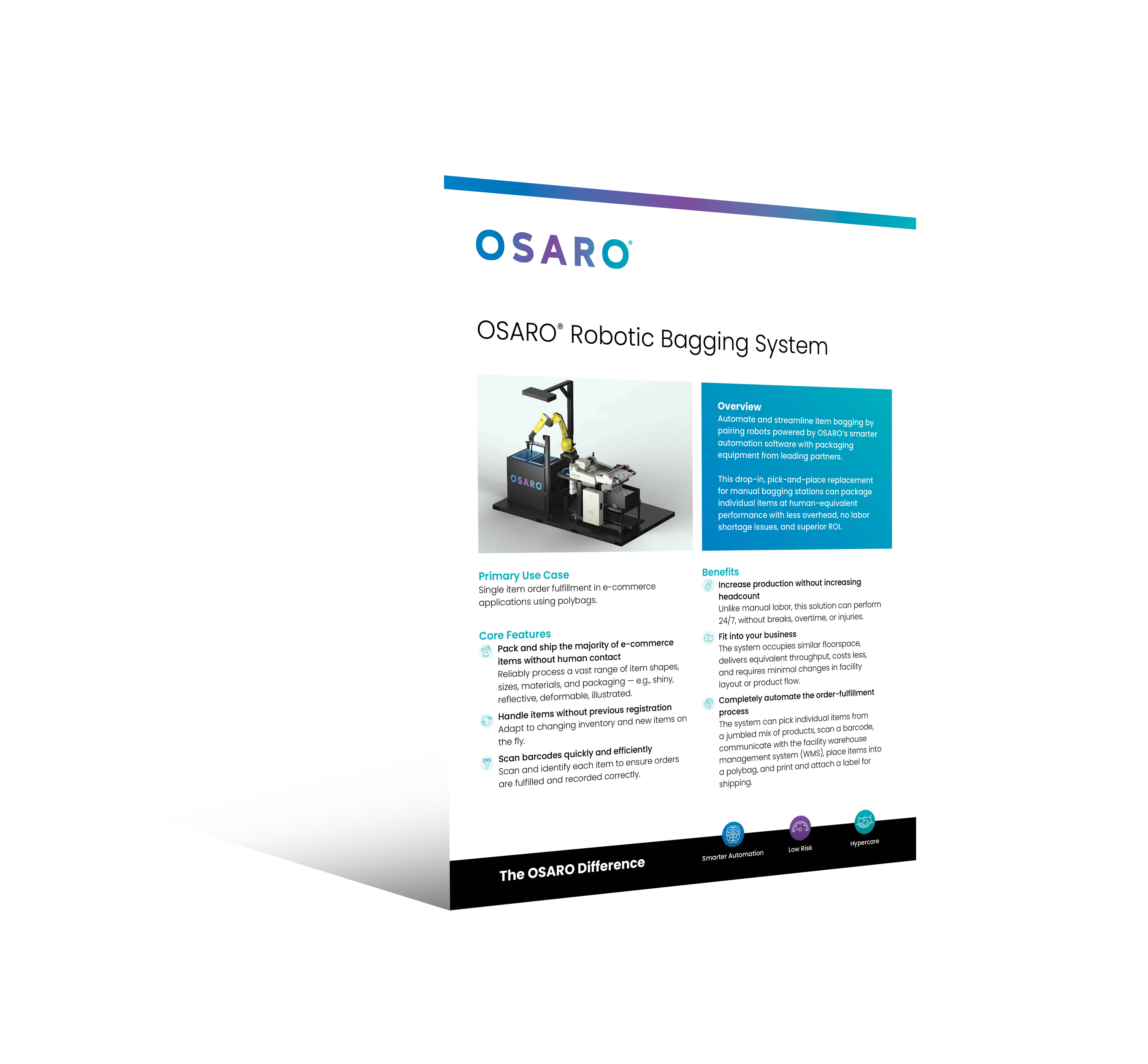 OSARO robotic bagging system infosheet